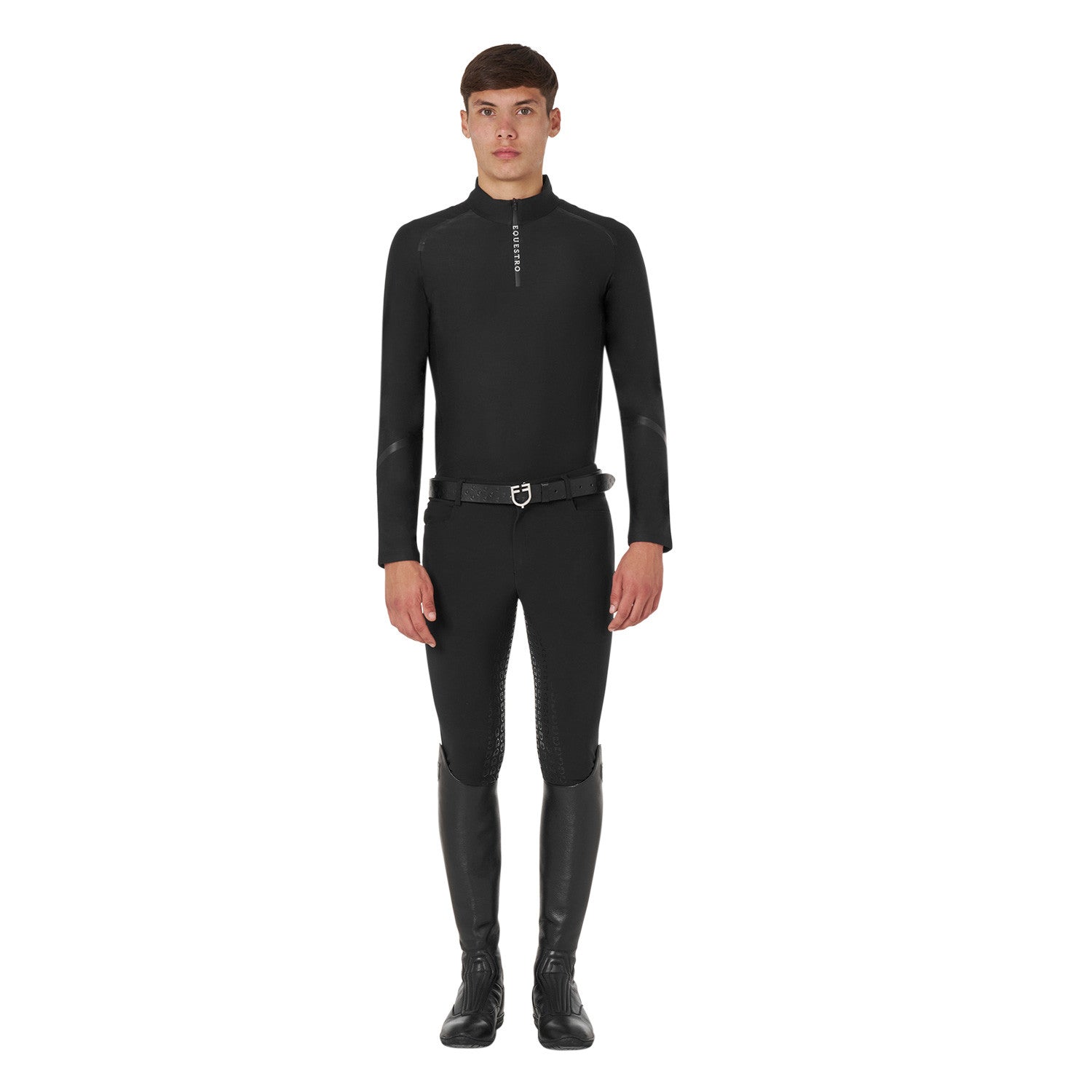 Men's slim fit long sleeve training polo shirt