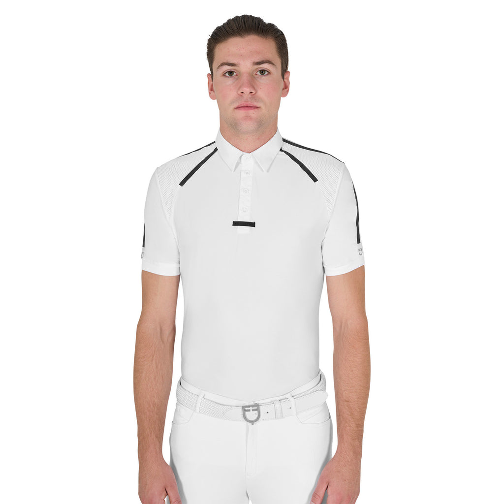 Equestro Men's slim fit short sleeve competition polo shirt