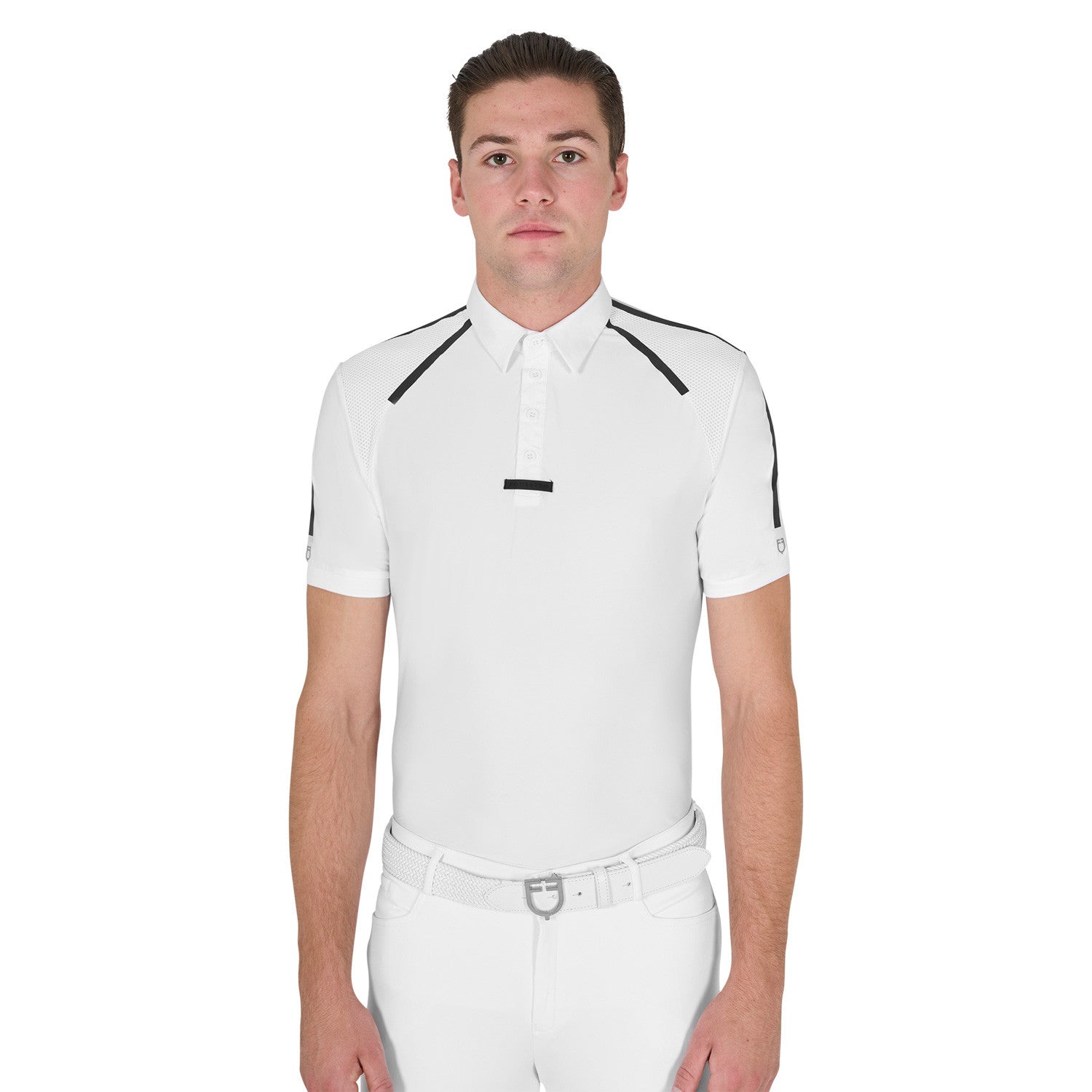 Equestro Men's slim fit short sleeve competition polo shirt