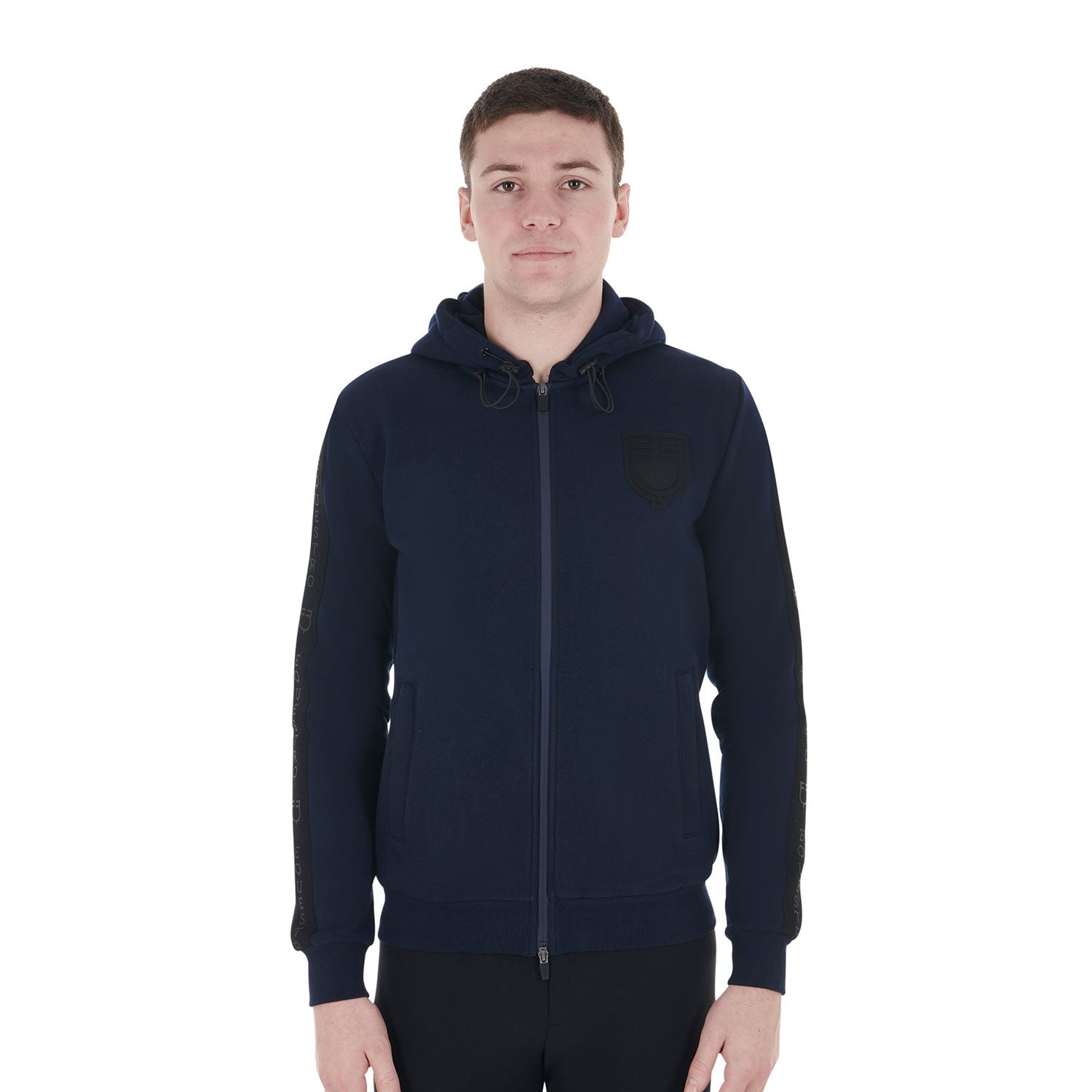 Equestro Men's hooded sweatshirt fleece inside