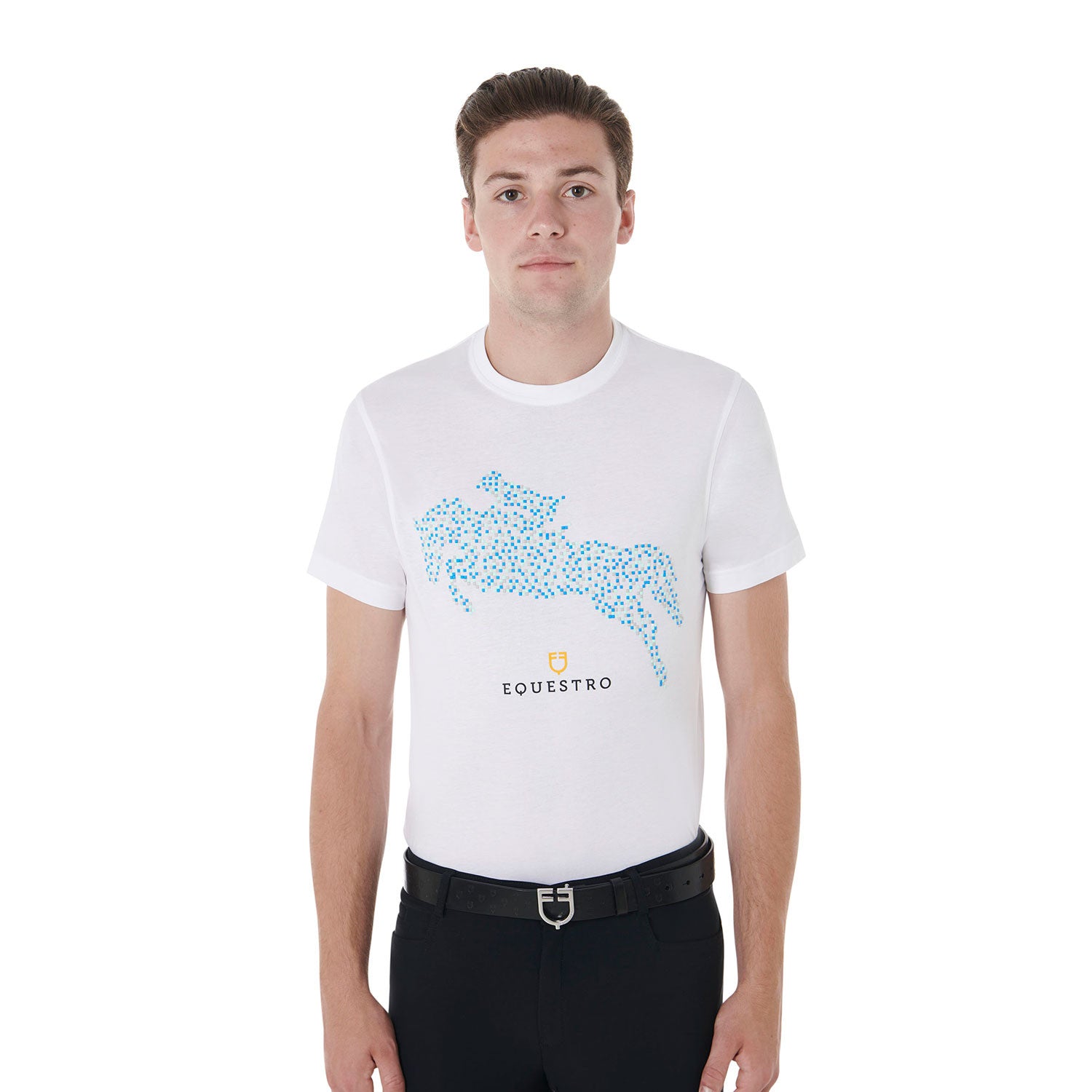 Equestro Men's slim fit Jump print cotton t-shirt