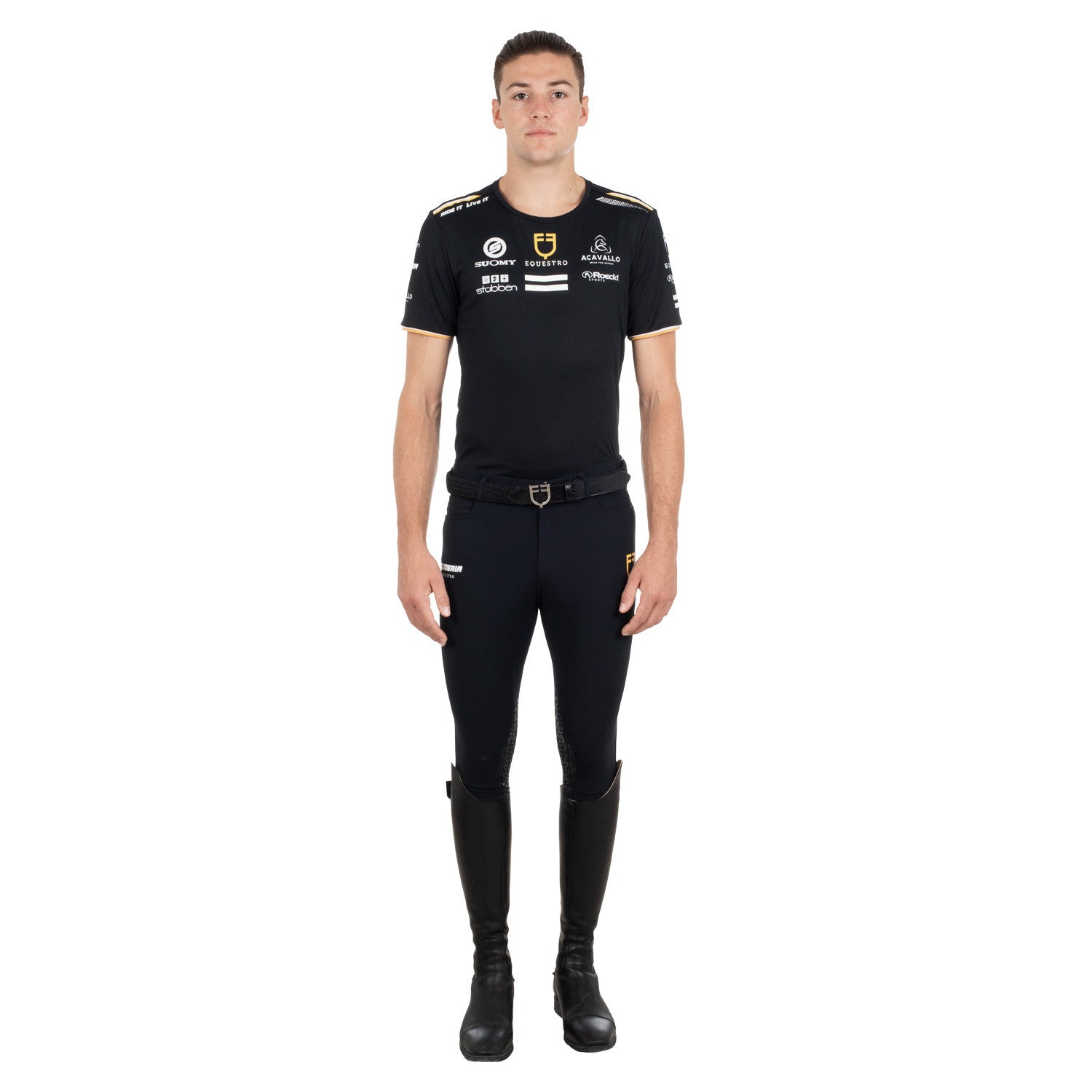 Men's multi logo T-shirt technical fabric