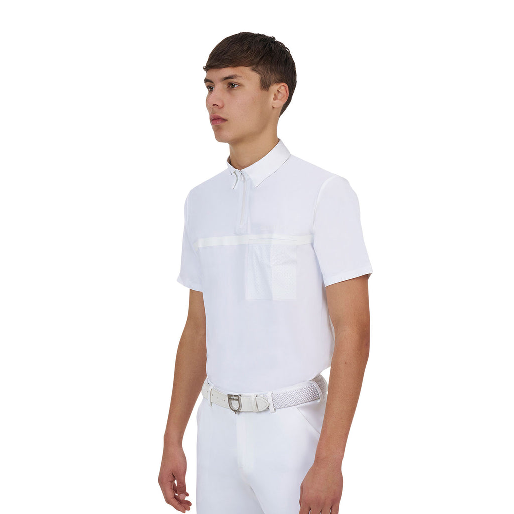 Equestro Ridertechnology men's competition polo shirt short sleeves and zip