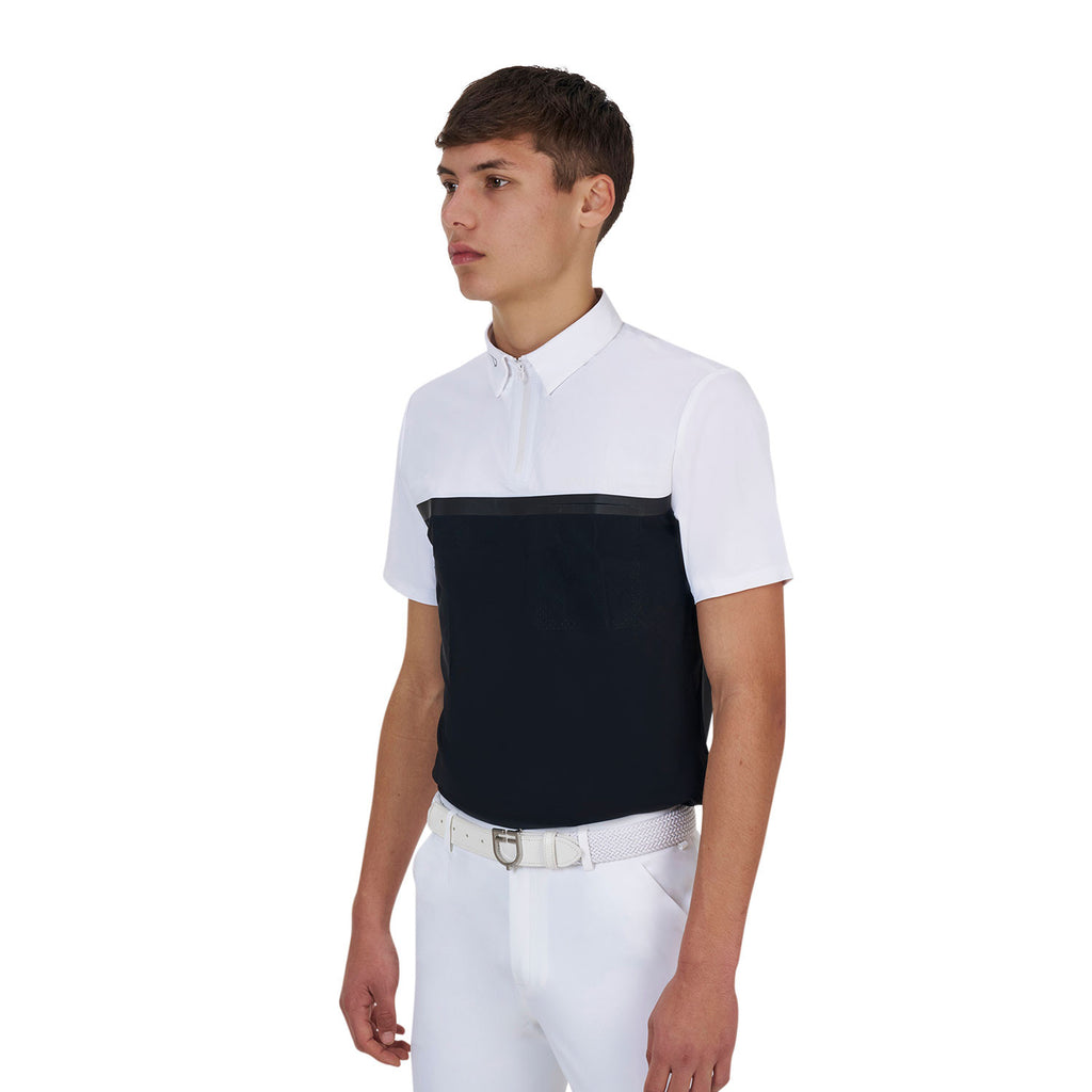 Equestro Ridertechnology men's competition polo shirt short sleeves and zip