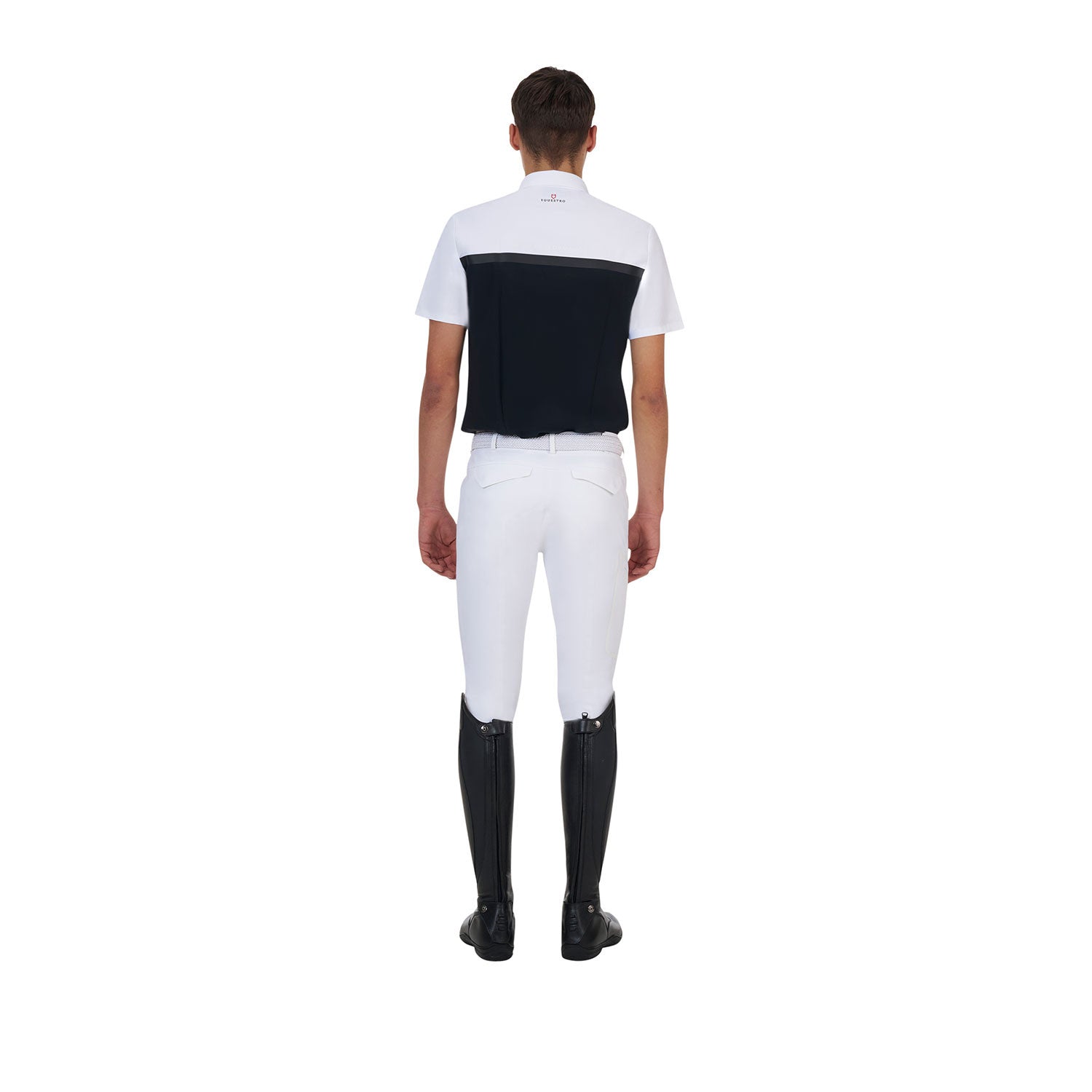 Equestro Ridertechnology men's competition polo shirt short sleeves and zip