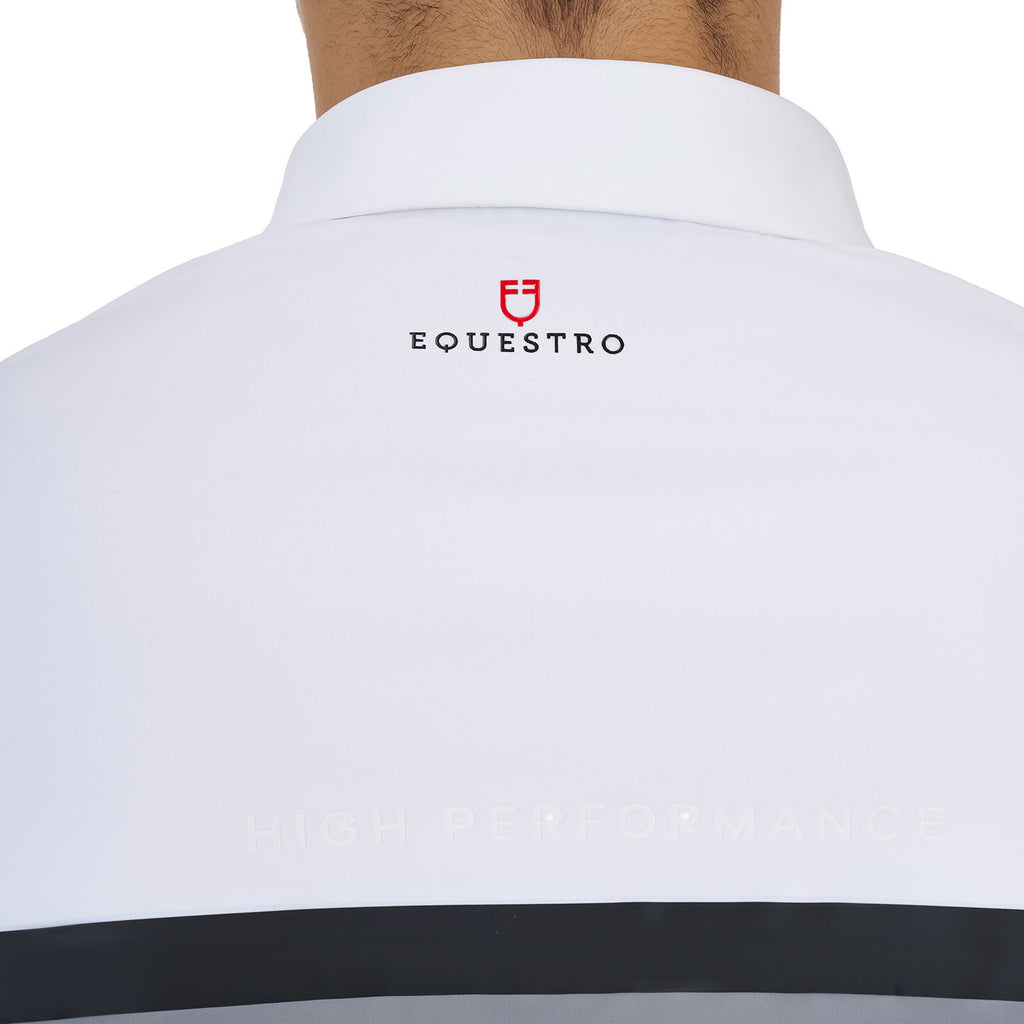 Equestro Ridertechnology men's competition polo shirt short sleeves and zip