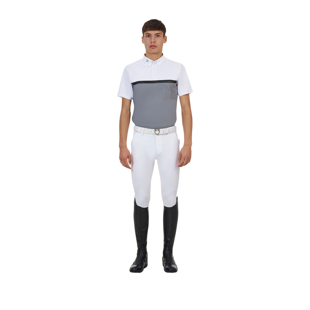 Equestro Ridertechnology men's competition polo shirt short sleeves and zip