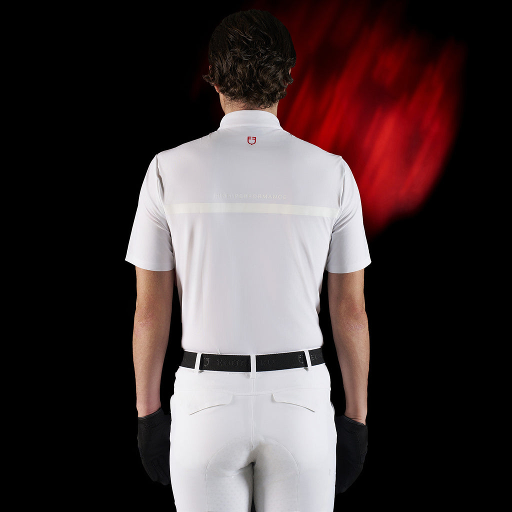 Equestro Ridertechnology men's competition polo shirt short sleeves and zip