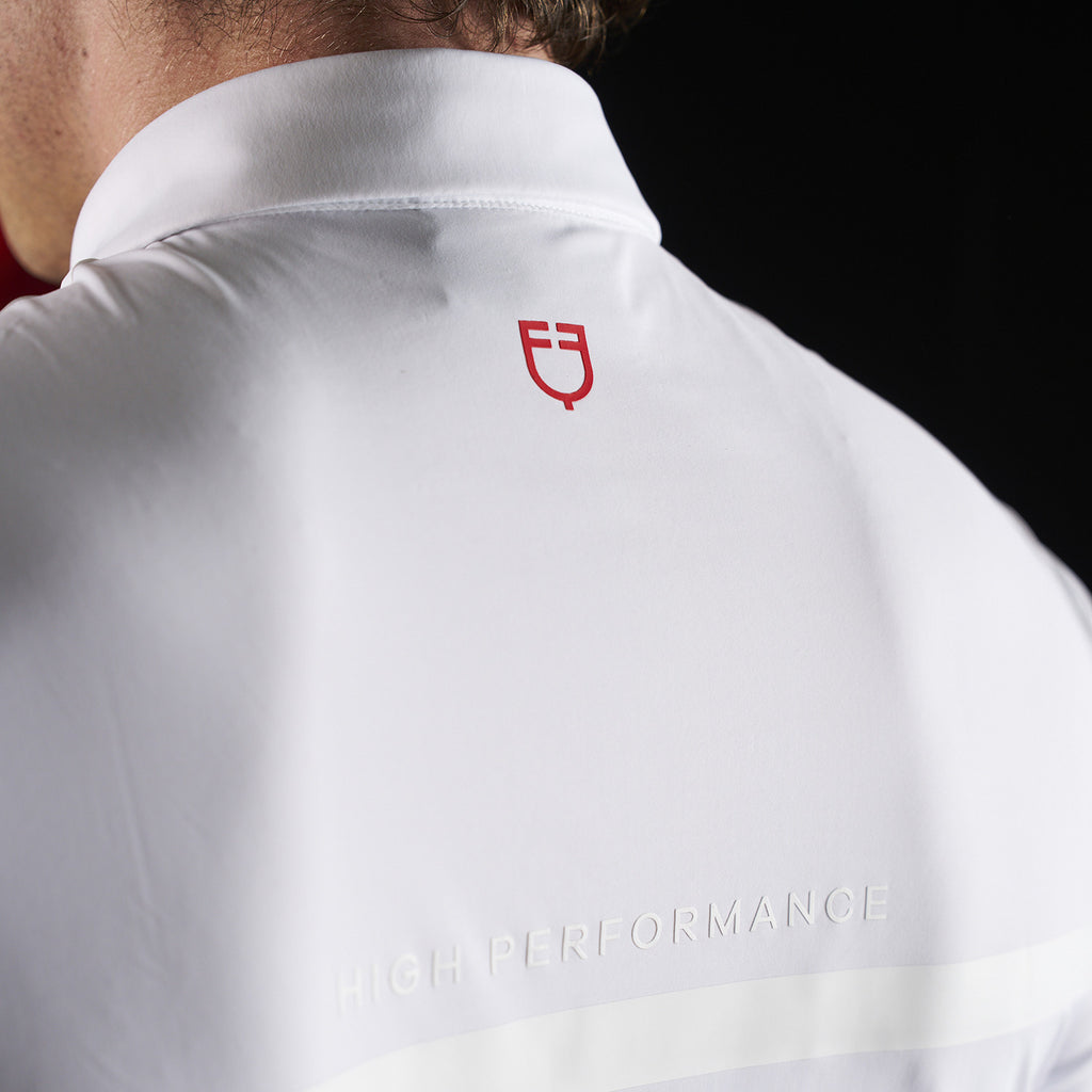Equestro Ridertechnology men's competition polo shirt short sleeves and zip
