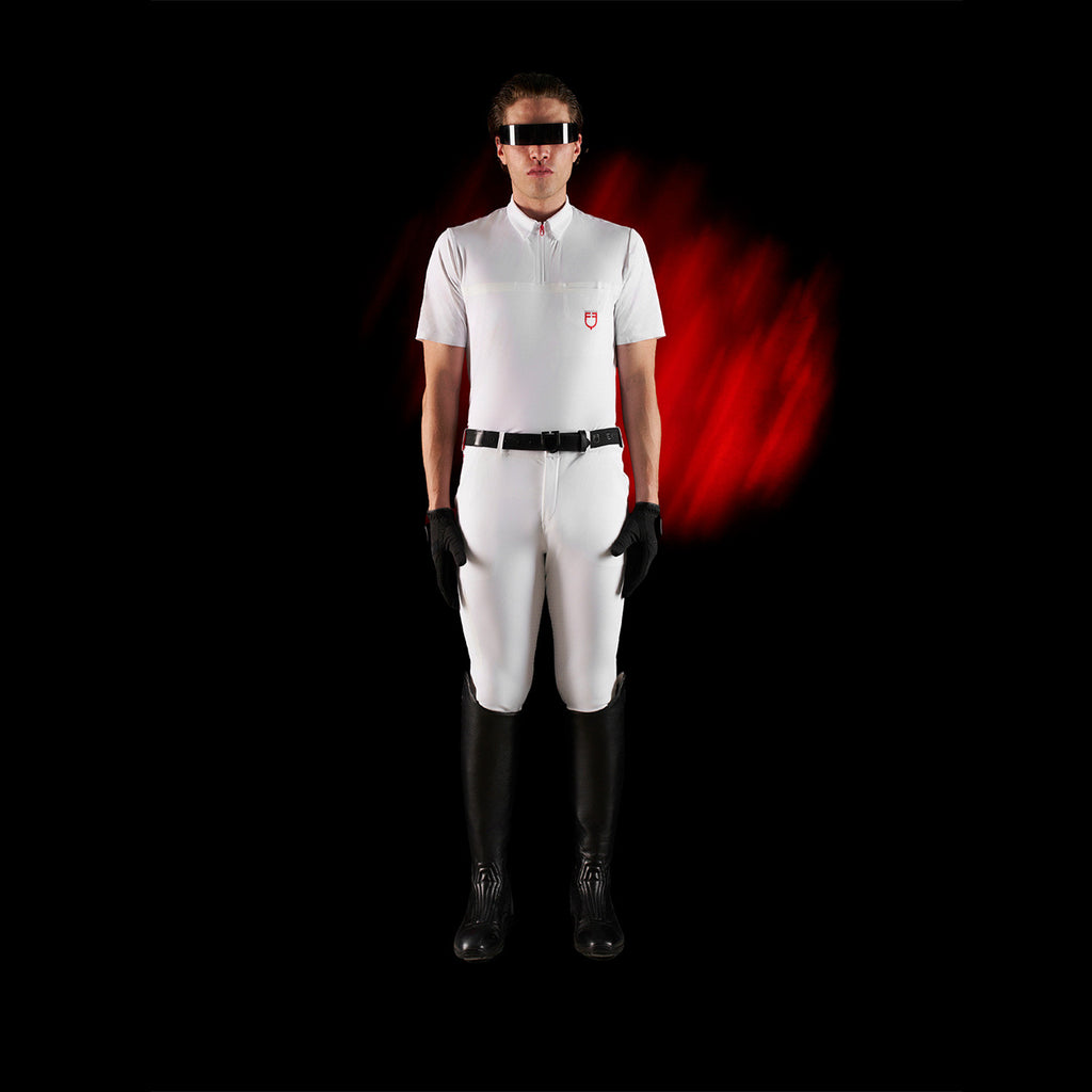 Equestro Ridertechnology men's competition polo shirt short sleeves and zip