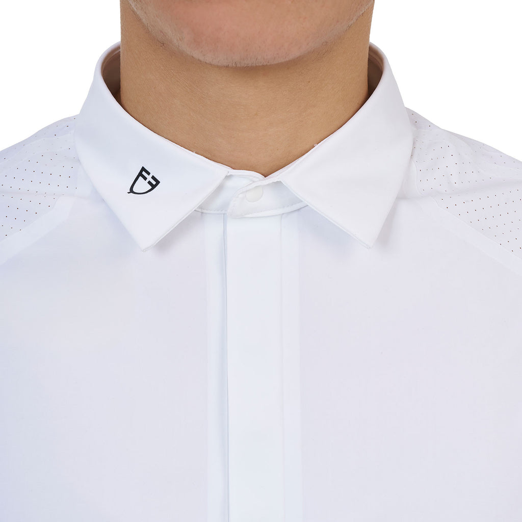 Equestro Ridertechnology men's competition polo shirt short sleeves and buttons