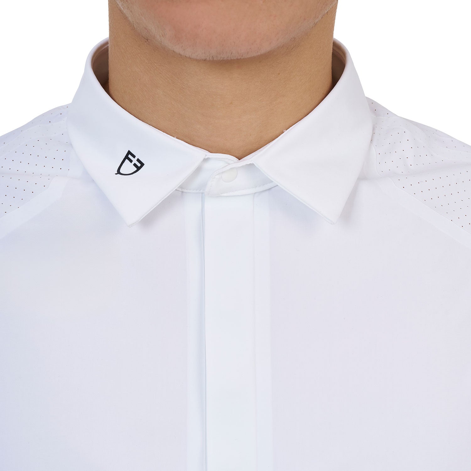 Equestro Ridertechnology men's competition polo shirt short sleeves and buttons