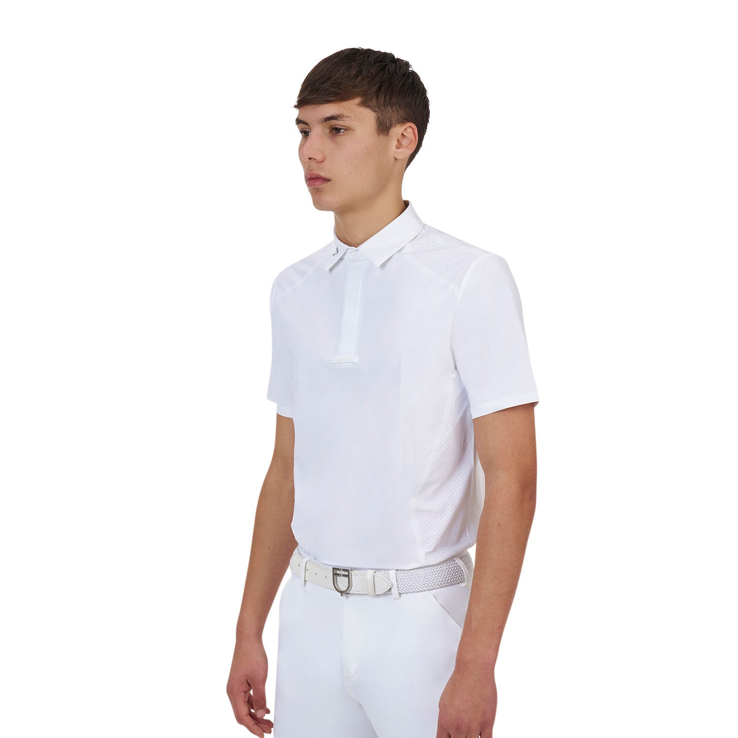 Equestro Ridertechnology men's competition polo shirt short sleeves and buttons