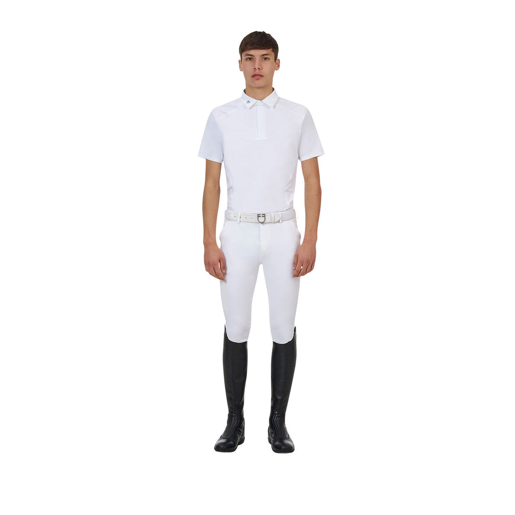Equestro Ridertechnology men's competition polo shirt short sleeves and buttons