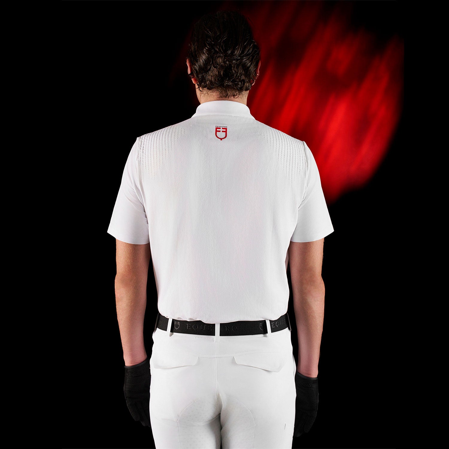 Equestro Ridertechnology men's competition polo shirt short sleeves and buttons