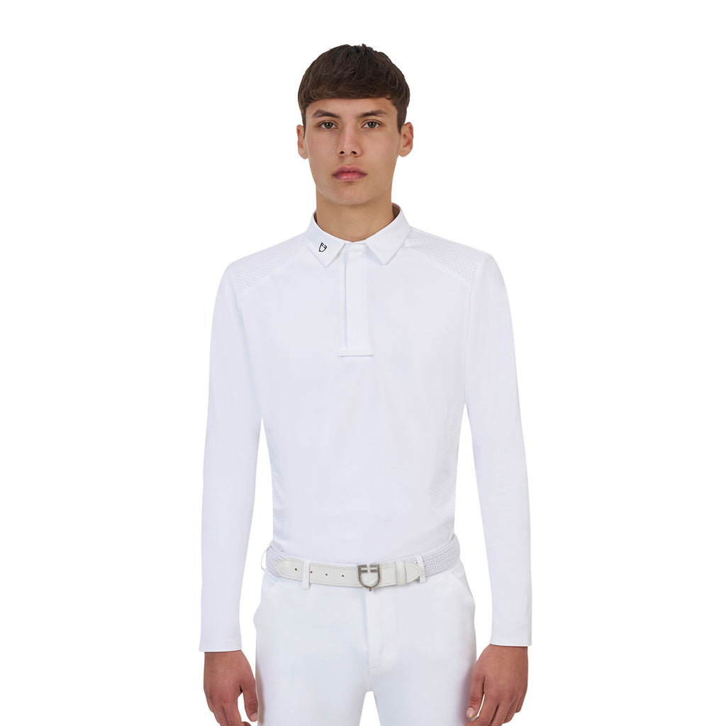 Equestro Ridertechnology men's competition polo shirt long sleeves and buttons