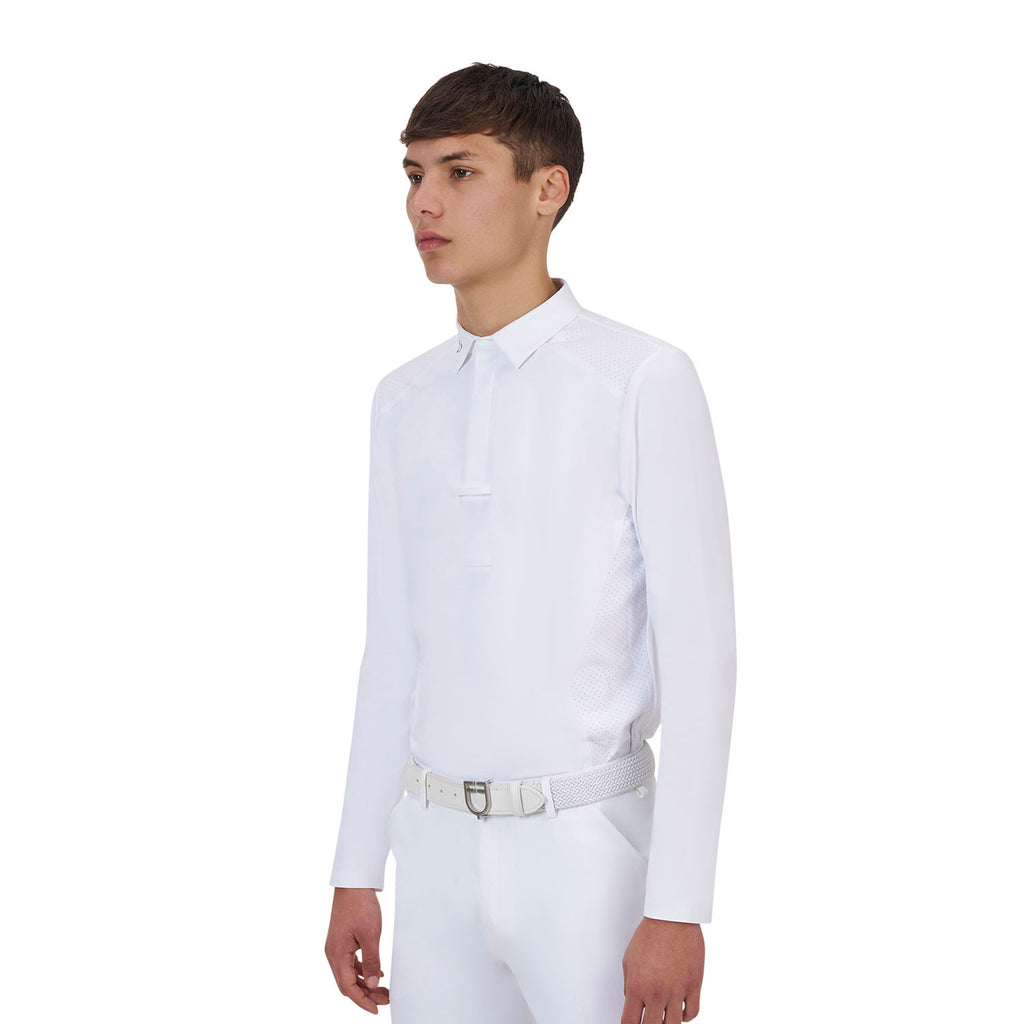 Equestro Ridertechnology men's competition polo shirt long sleeves and buttons