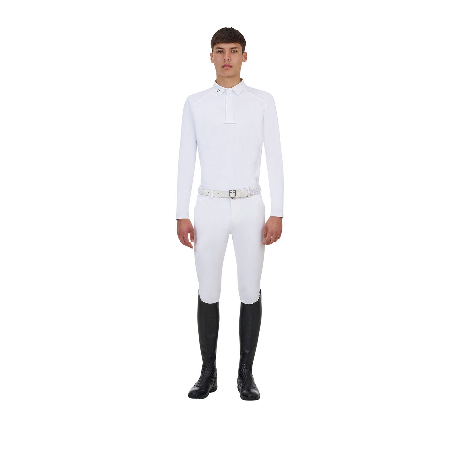 Equestro Ridertechnology men's competition polo shirt long sleeves and buttons