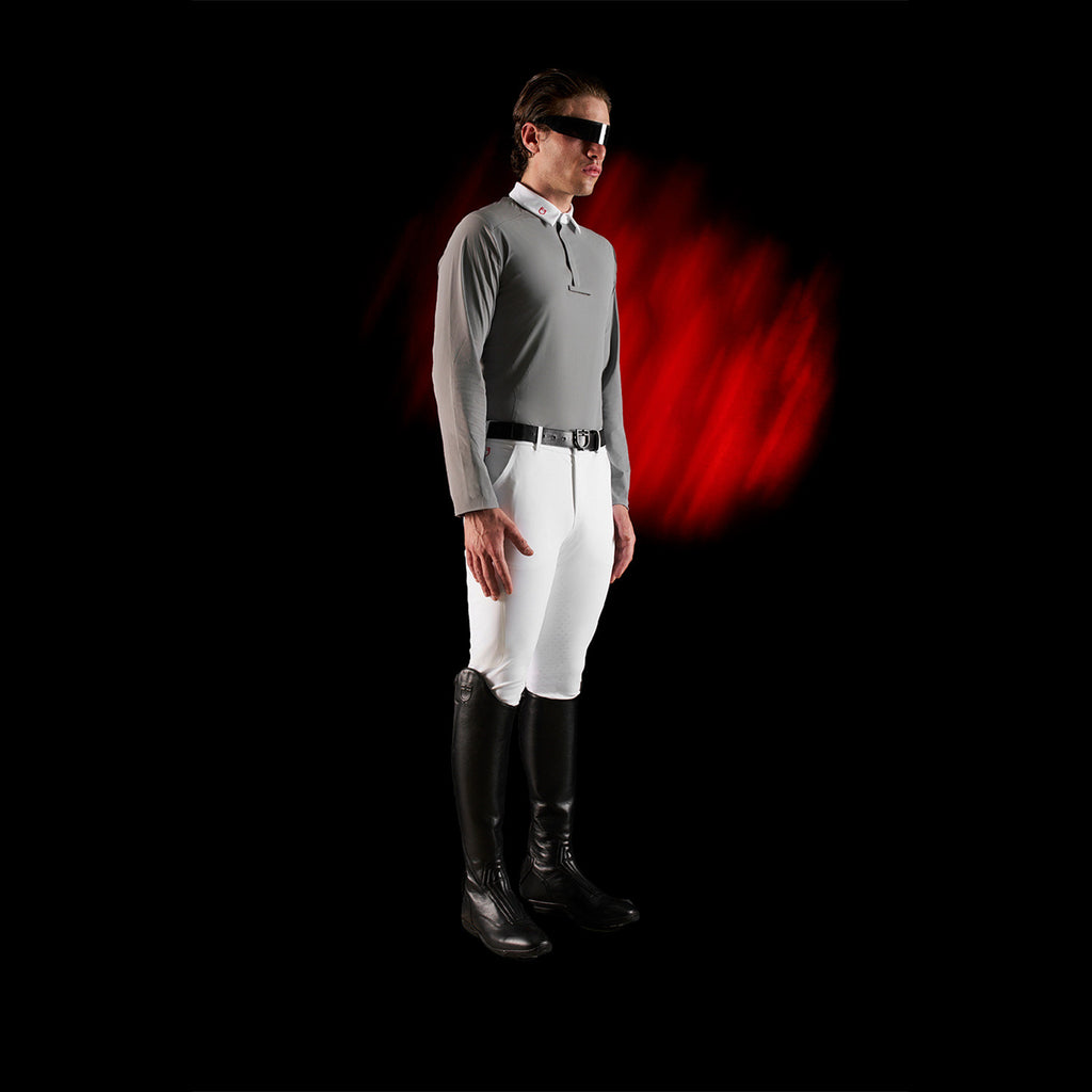 Equestro Ridertechnology men's competition polo shirt long sleeves and buttons
