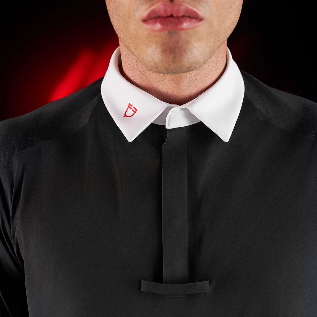 Equestro Ridertechnology men's competition polo shirt long sleeves and buttons