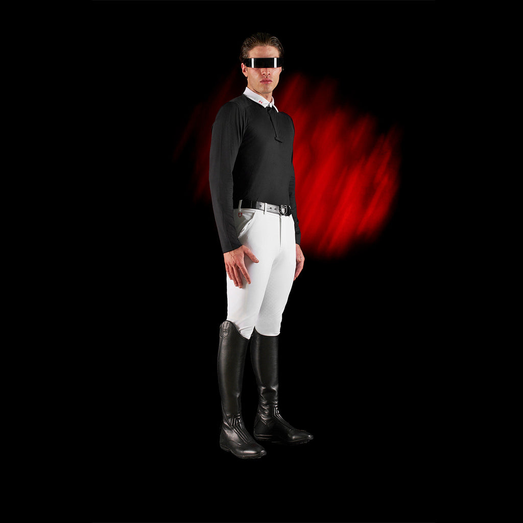 Equestro Ridertechnology men's competition polo shirt long sleeves and buttons
