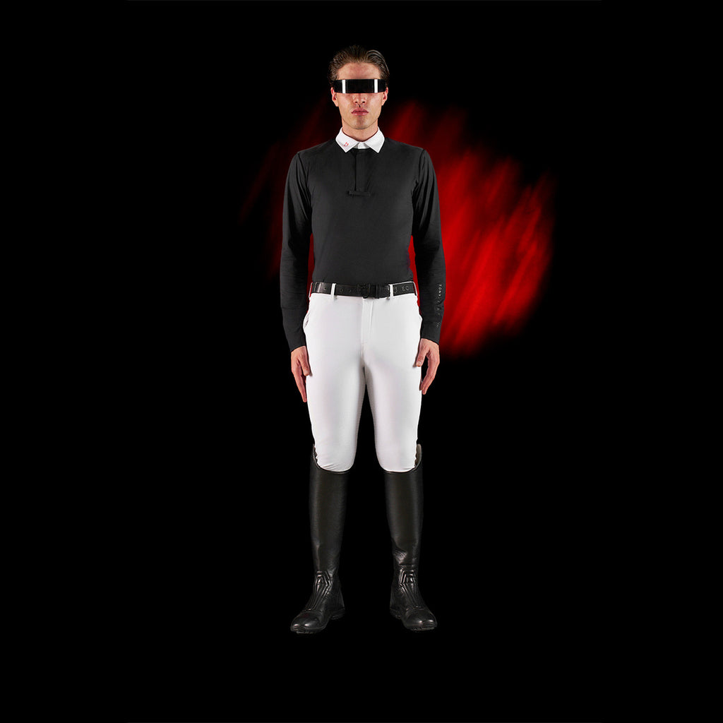 Equestro Ridertechnology men's competition polo shirt long sleeves and buttons