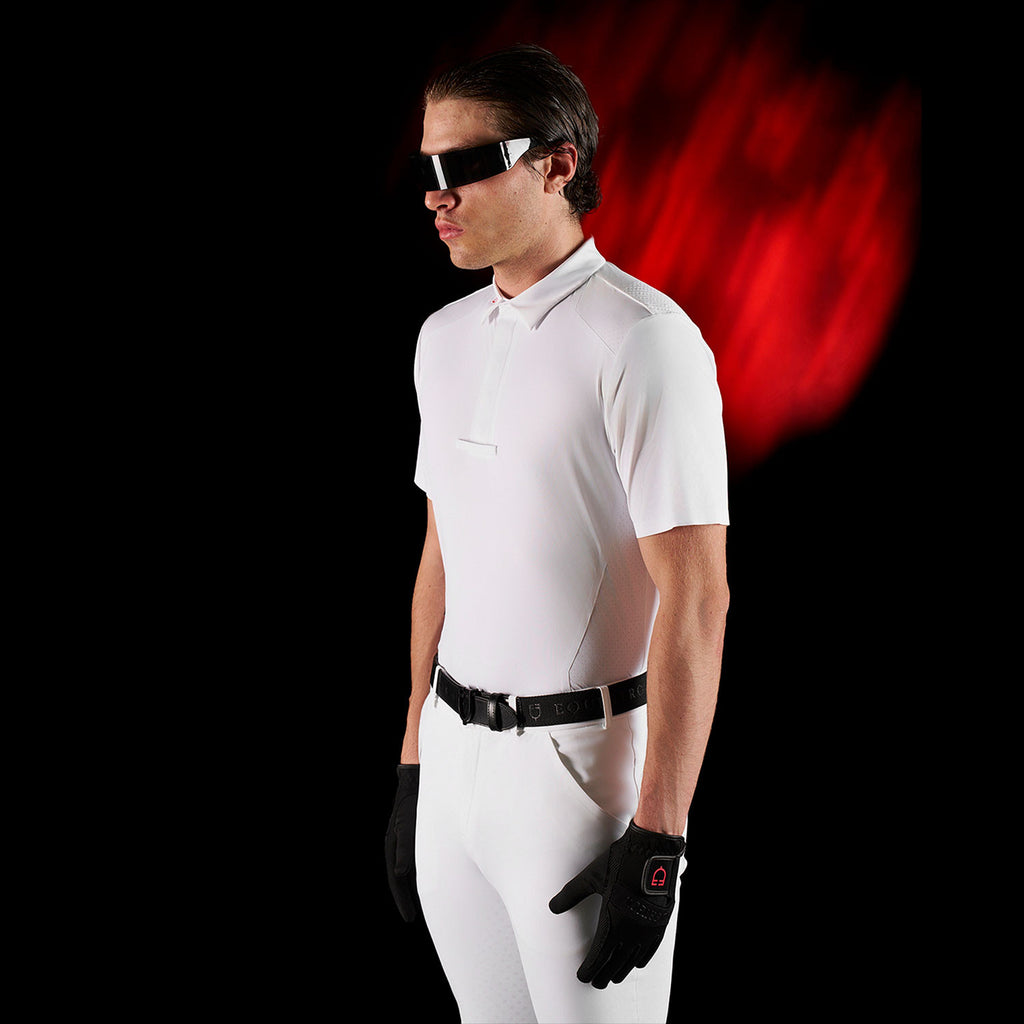 Equestro Ridertechnology men's competition polo shirt long sleeves and buttons