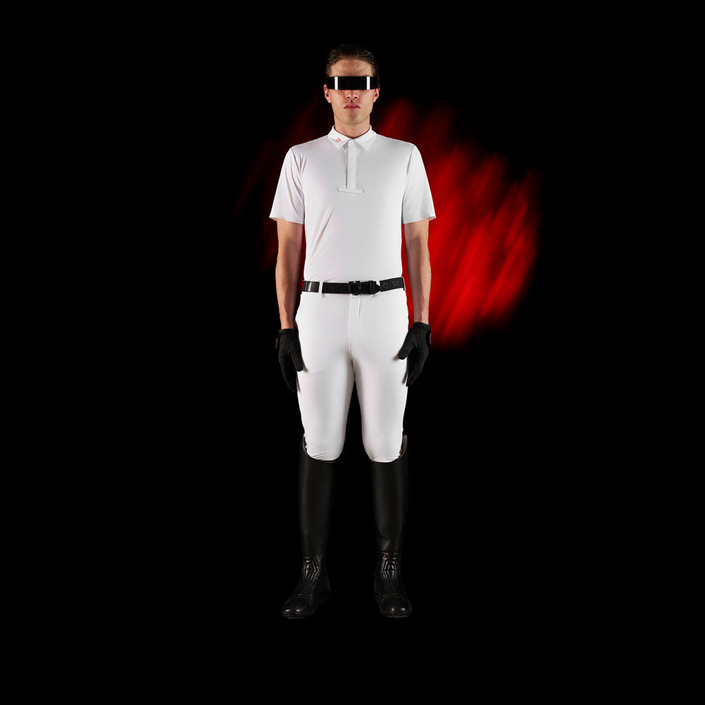 Equestro Ridertechnology men's competition polo shirt long sleeves and buttons