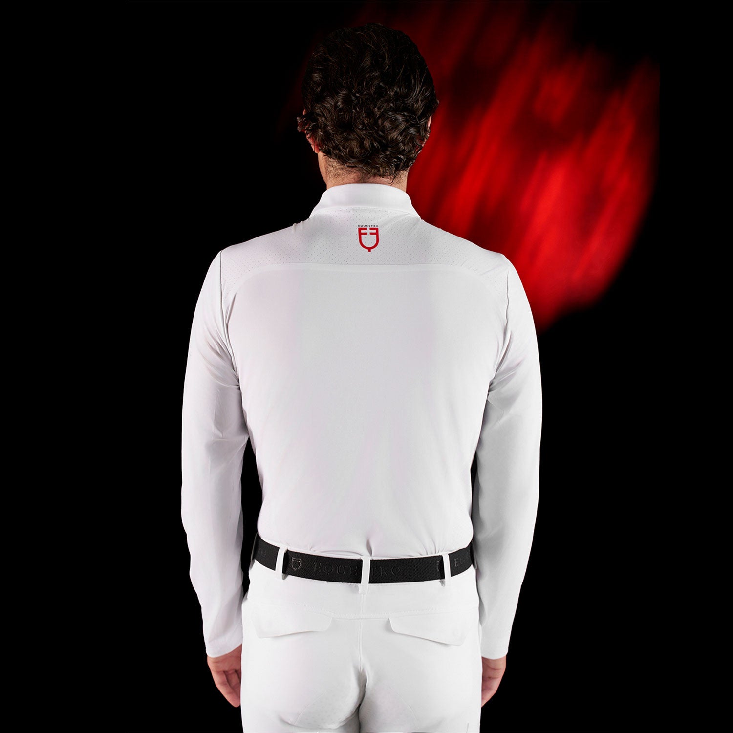 Equestro Ridertechnology men's competition polo shirt long sleeves and buttons
