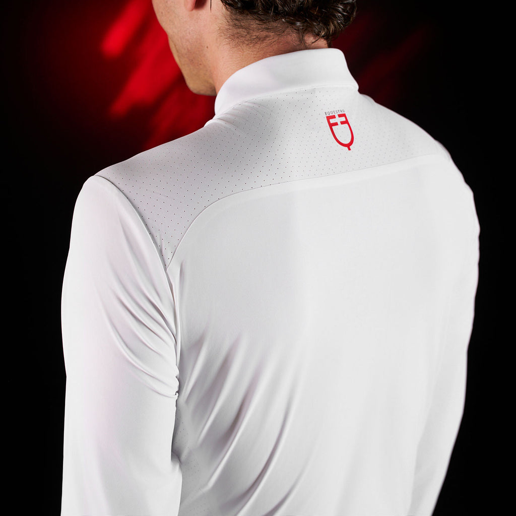 Equestro Ridertechnology men's competition polo shirt long sleeves and buttons
