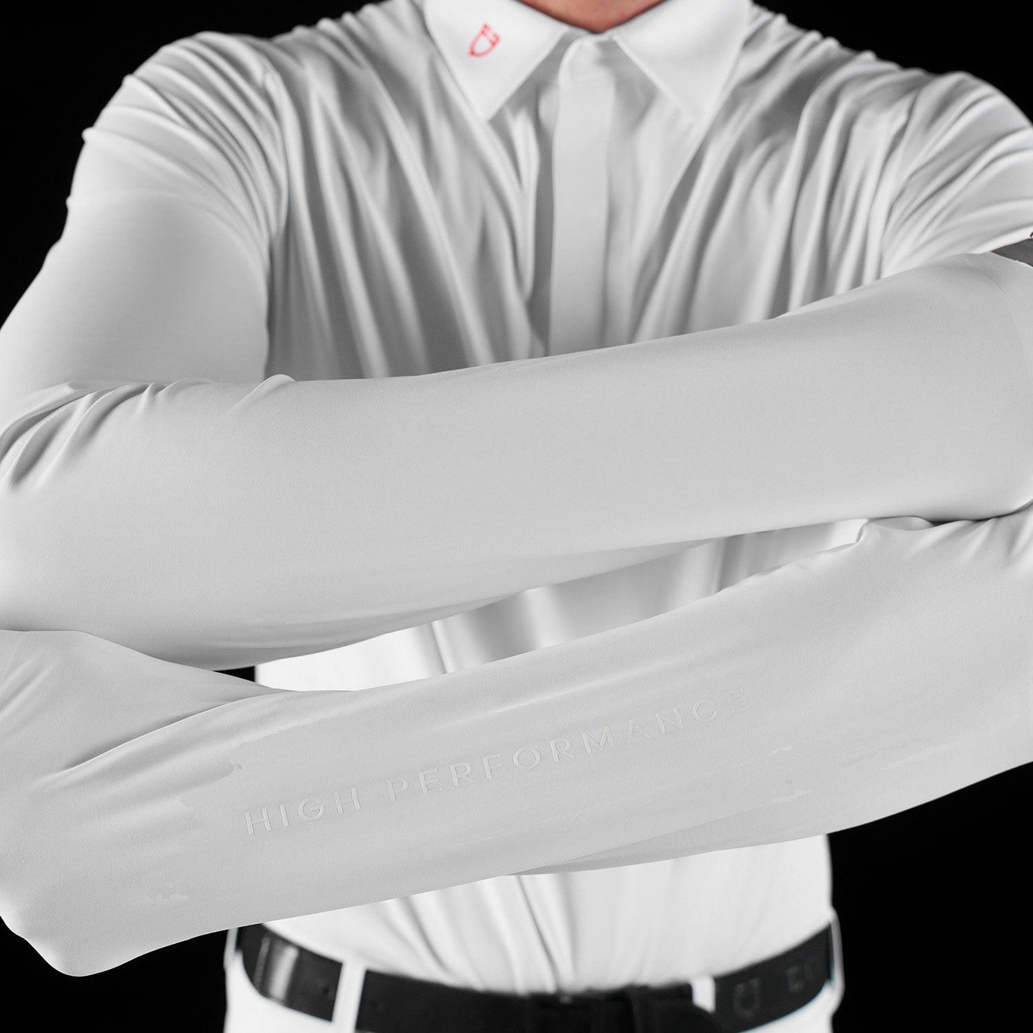 Equestro Ridertechnology men's competition polo shirt long sleeves and buttons