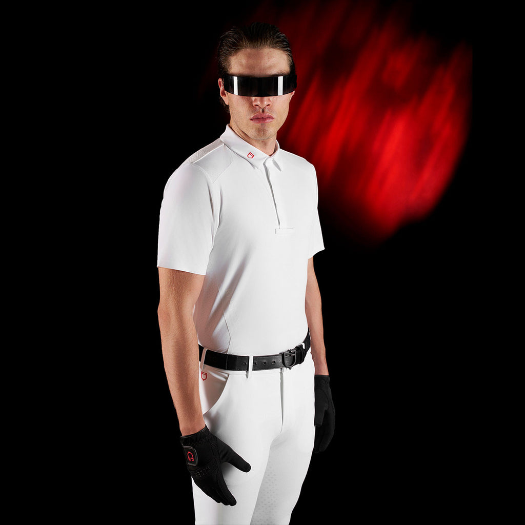 Equestro Ridertechnology men's competition polo shirt long sleeves and buttons