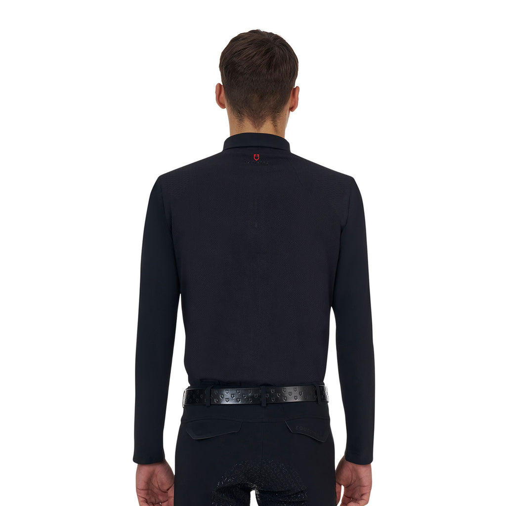 Equestro Ridertechnology men's training polo shirt long sleeves and zip