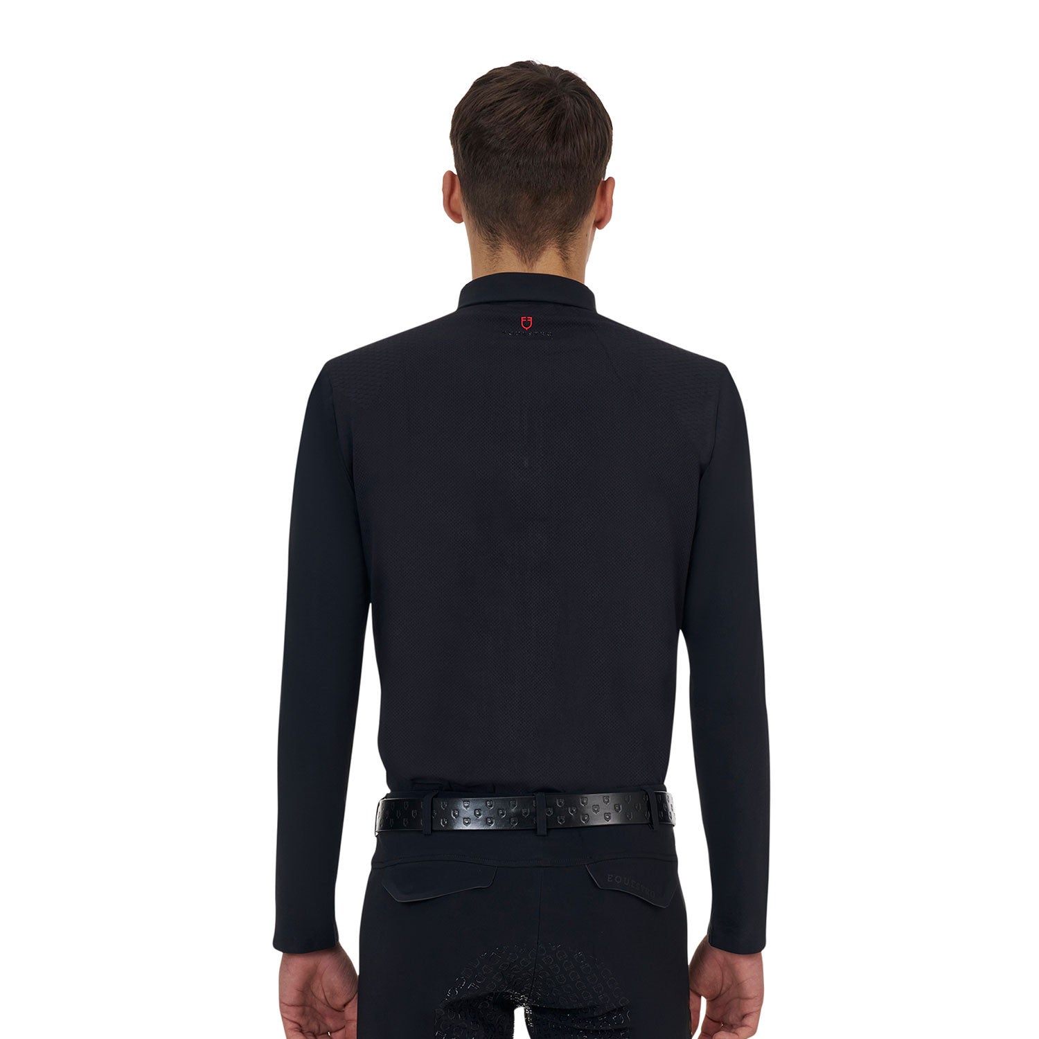 Equestro Ridertechnology men's training polo shirt long sleeves and zip