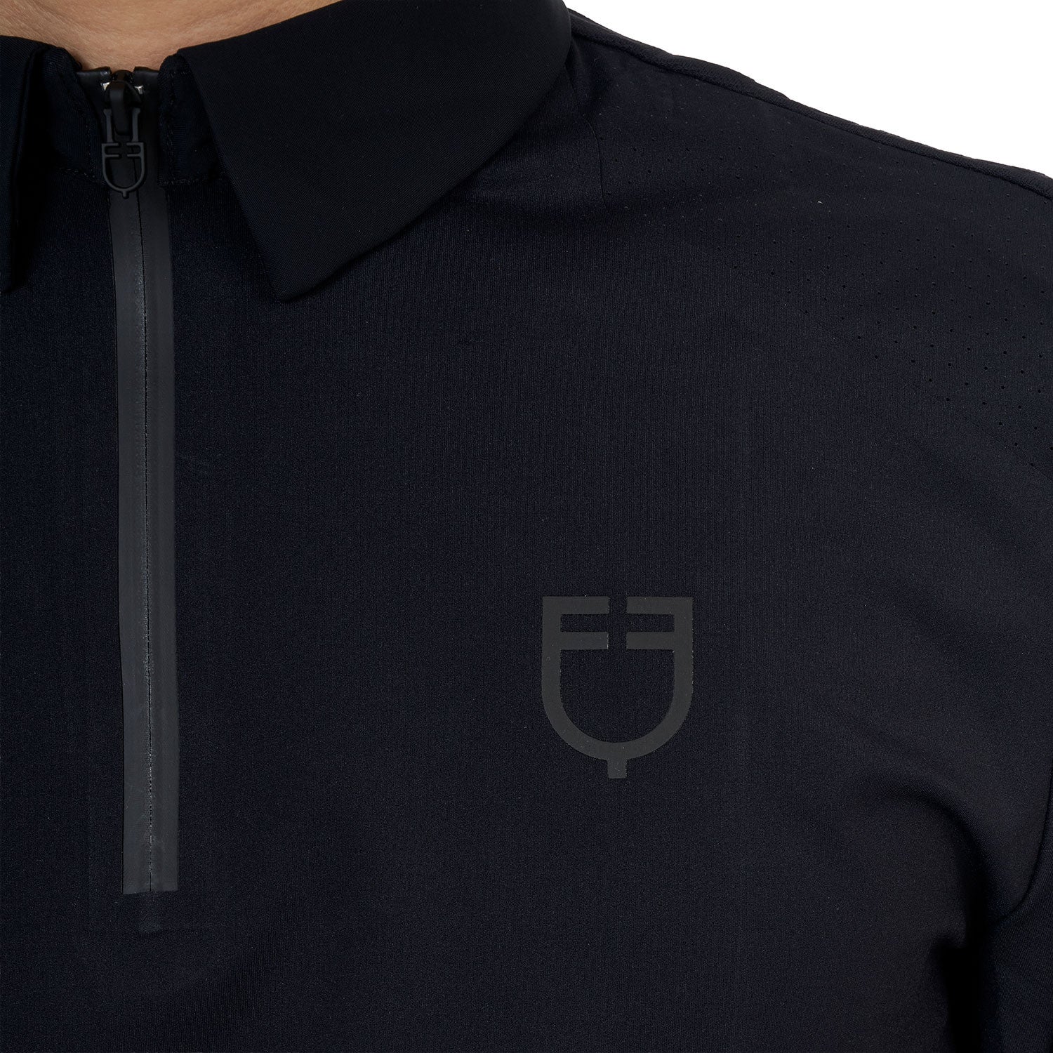 Equestro Ridertechnology men's training polo shirt long sleeves and zip
