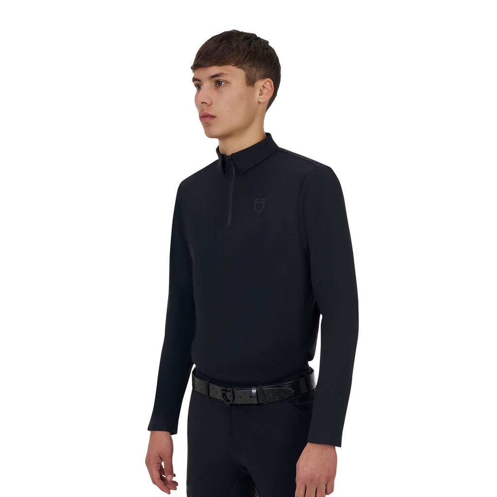 Equestro Ridertechnology men's training polo shirt long sleeves and zip
