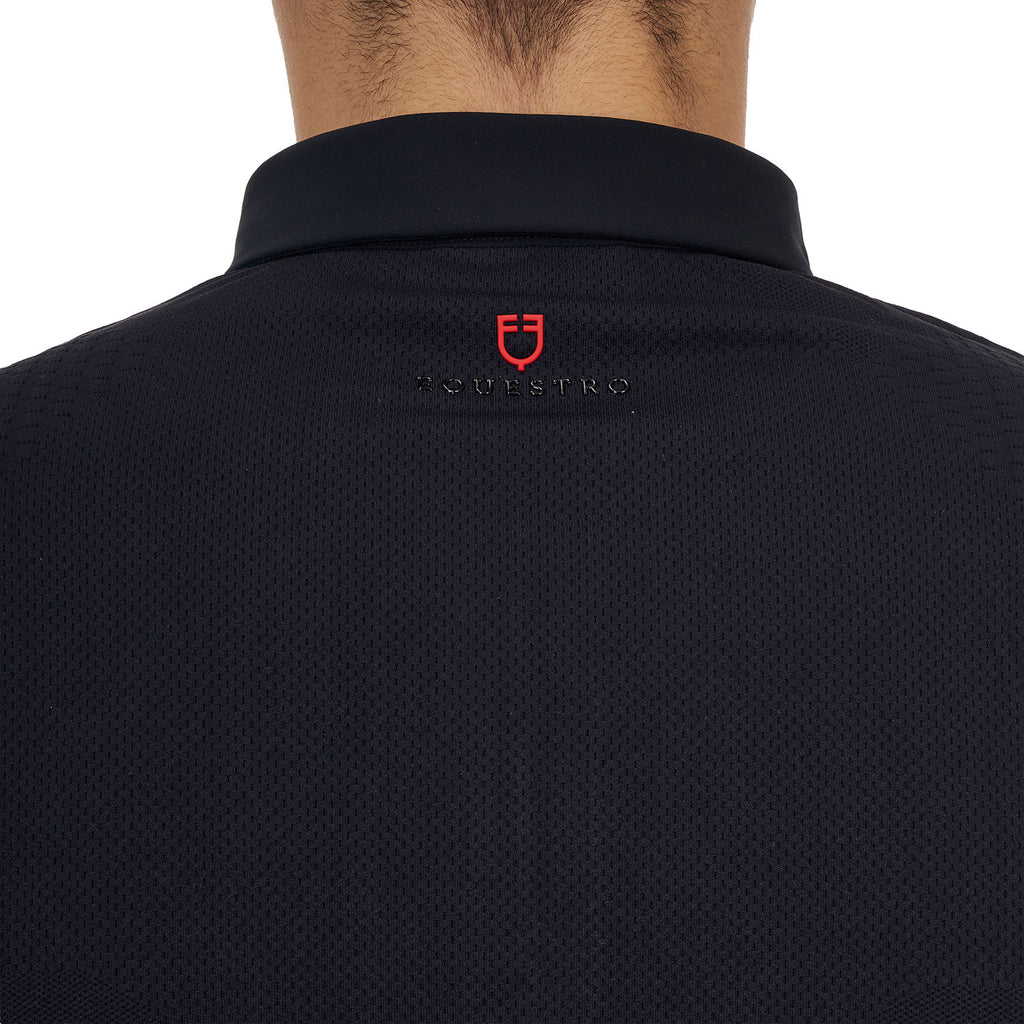 Equestro Ridertechnology men's training polo shirt long sleeves and zip