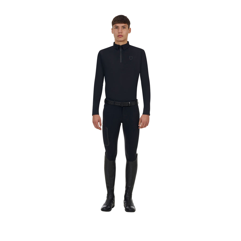 Equestro Ridertechnology men's training polo shirt long sleeves and zip