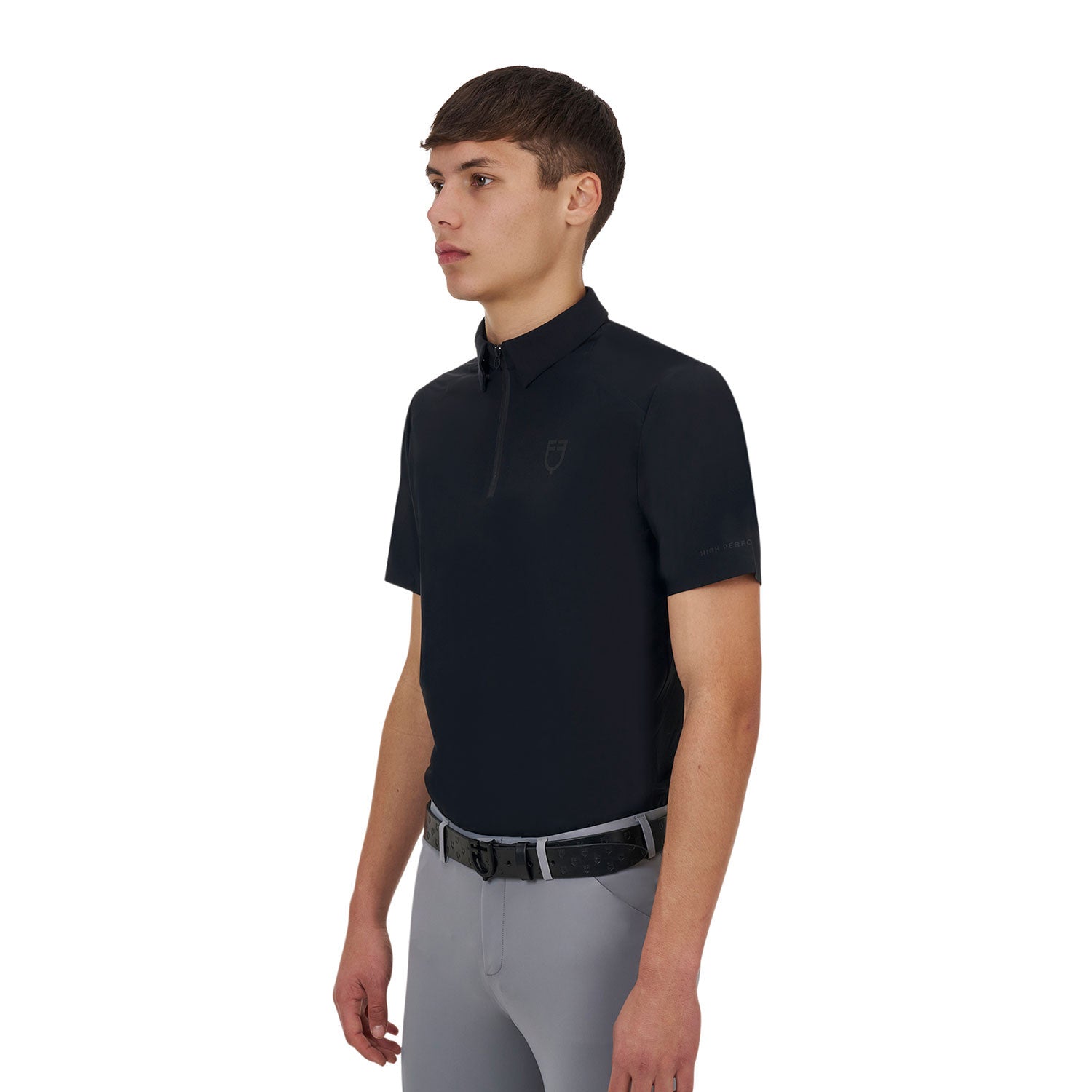 Equestro Ridertechnology men's training polo shirt short sleeves and zip