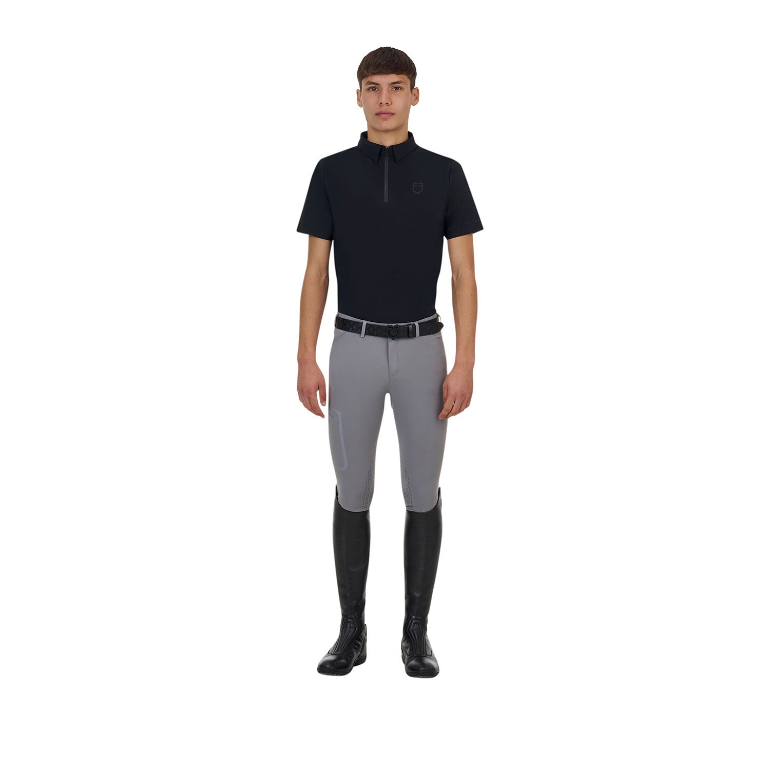 Equestro Ridertechnology men's training polo shirt short sleeves and zip