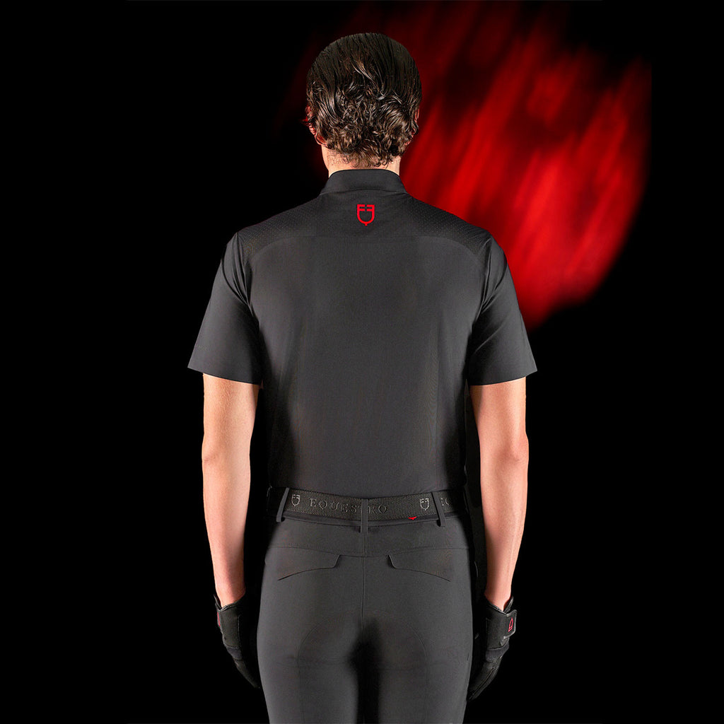 Equestro Ridertechnology men's training polo shirt short sleeves and zip