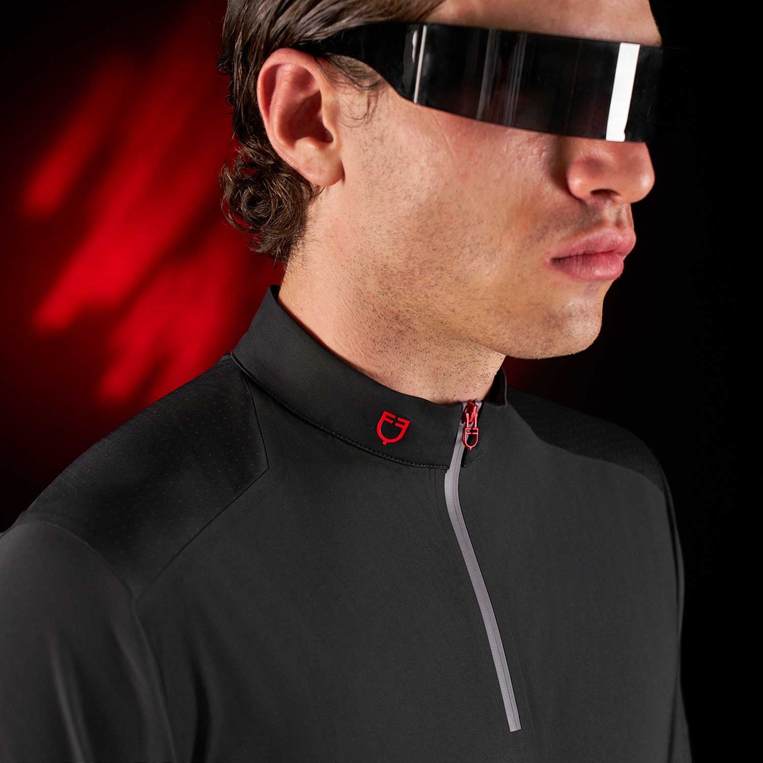 Equestro Ridertechnology men's training polo shirt short sleeves and zip