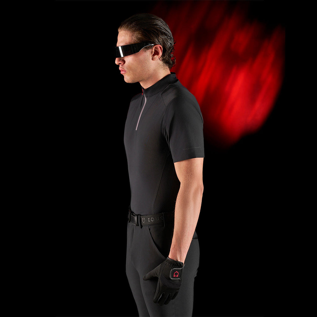 Equestro Ridertechnology men's training polo shirt short sleeves and zip