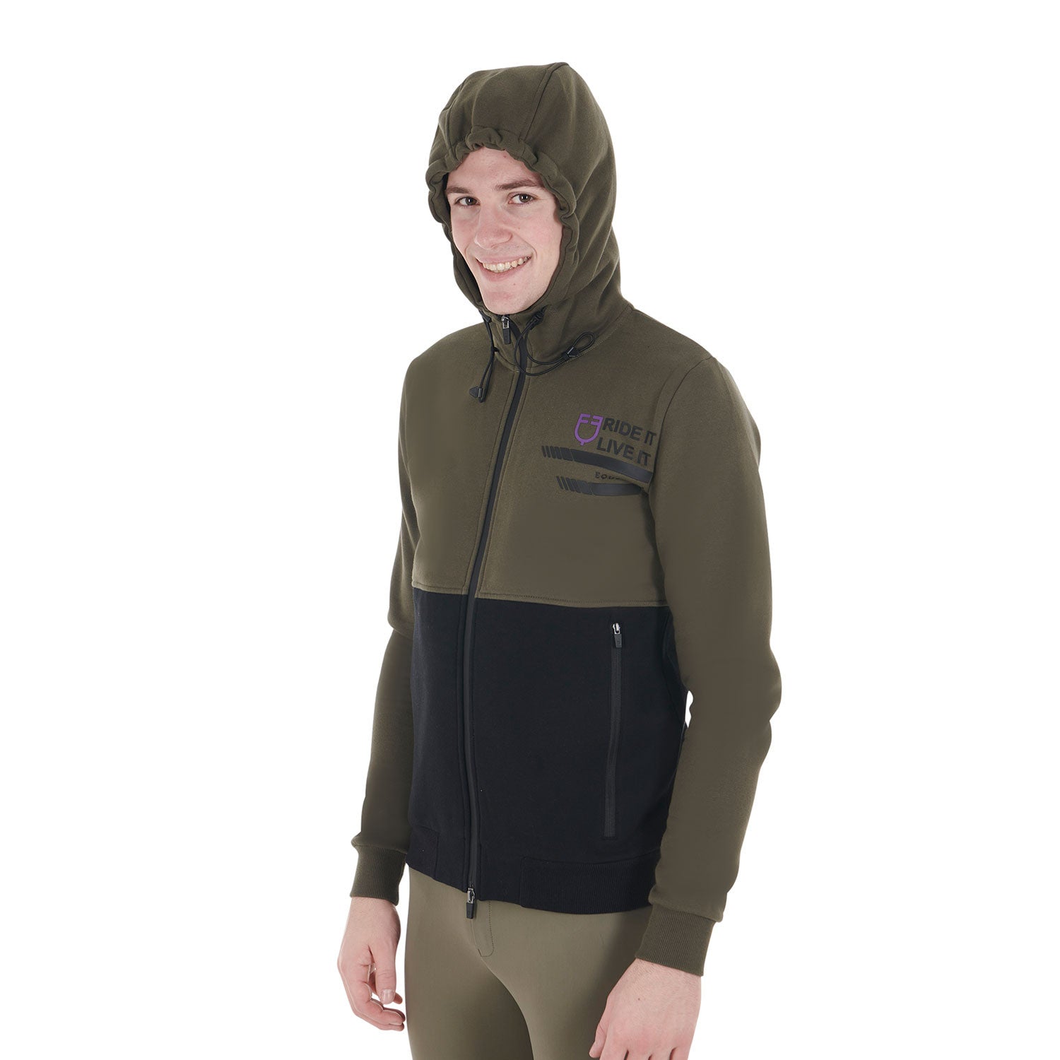 Men's hooded sweatshirt with fleece inside