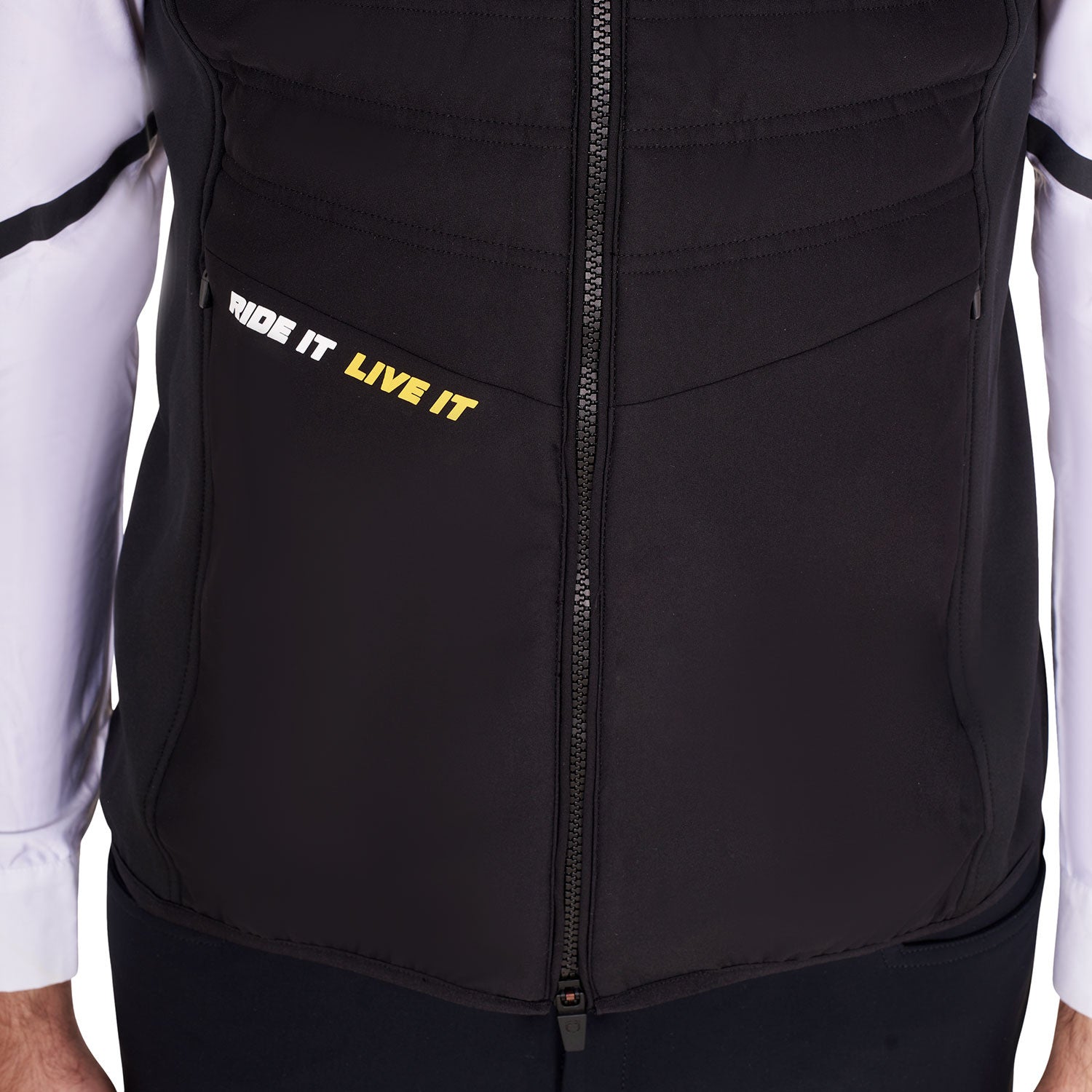 Men's slim fit sleeveless jacket in technical fabric