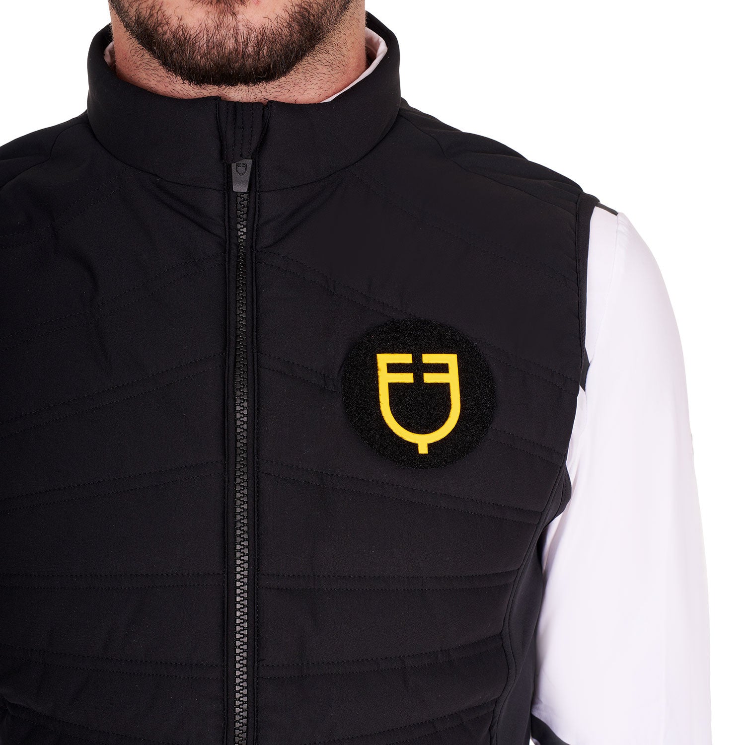 Men's slim fit sleeveless jacket in technical fabric