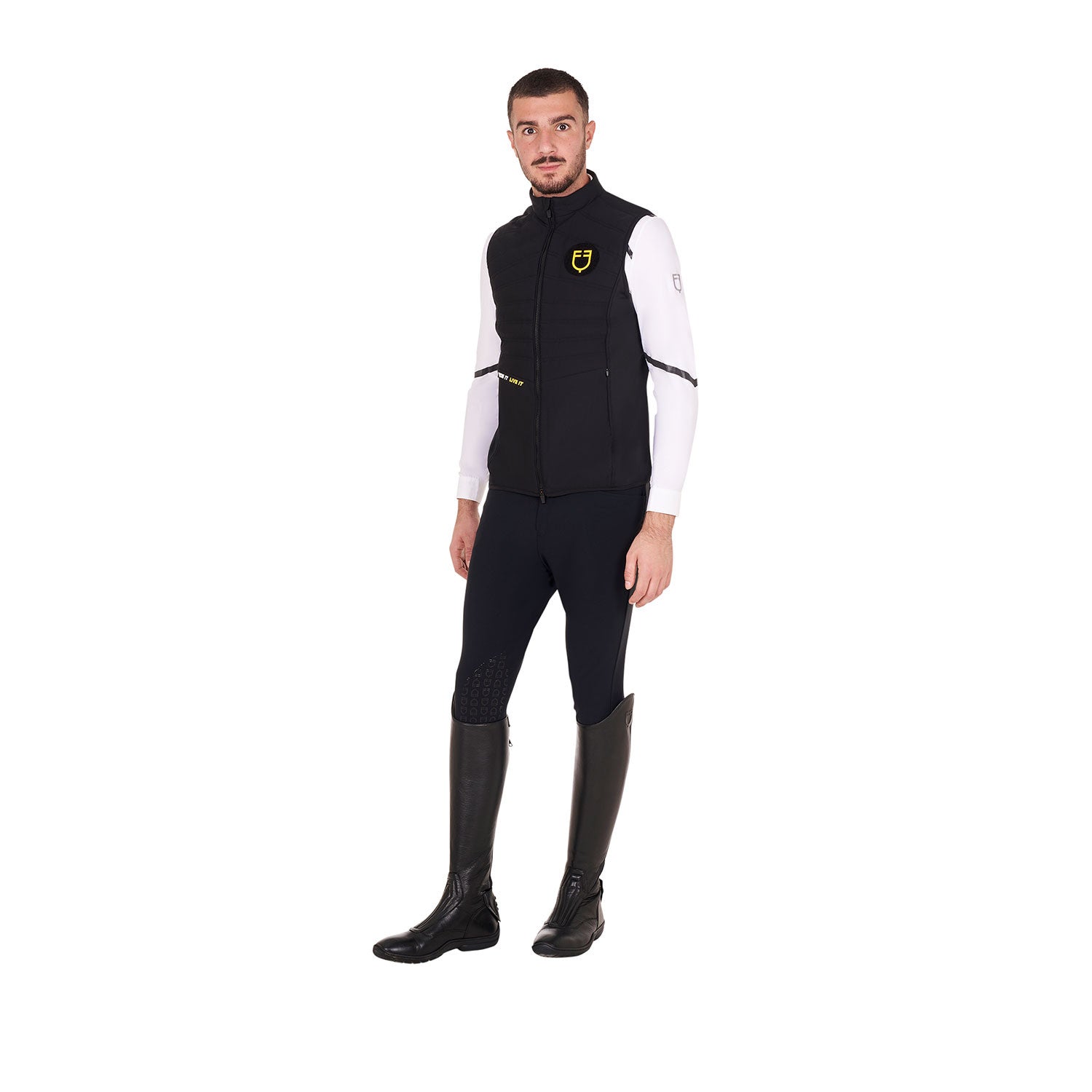 Men's slim fit sleeveless jacket in technical fabric