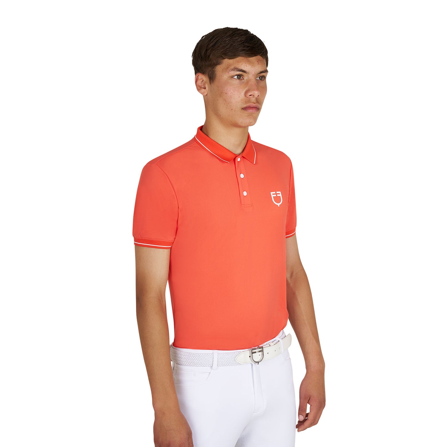 Equestro Men's training polo with contrasting details