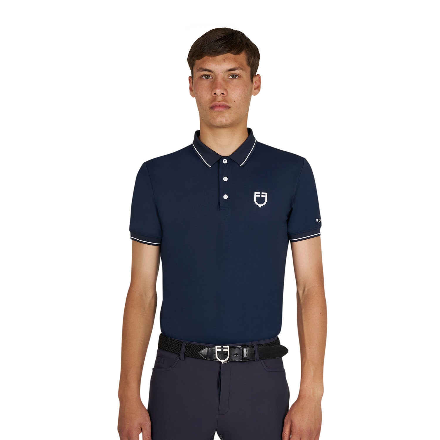 Equestro Men's training polo with contrasting details
