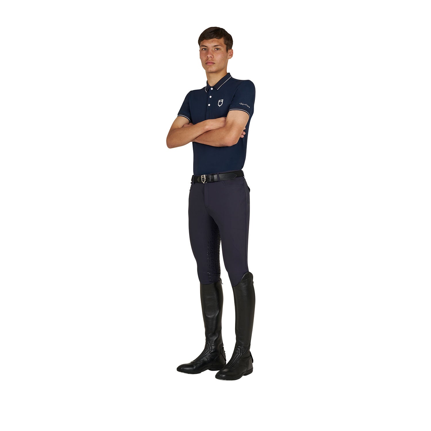 Men's training polo with contrasting details